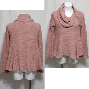 Postmark Anthropologie Cowl Neck Waffle Knit Sweater Top S Bell Sleeve Cozy Chic